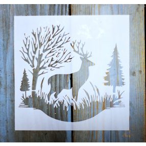   Karácsonyi mintàs 15x15-cm rétegző festő sablon műanyag DIY  stencil