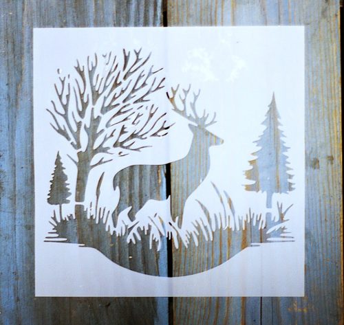 Karácsonyi mintàs 15x15-cm rétegző festő sablon műanyag DIY  stencil