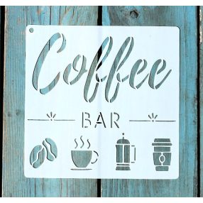 CAFFE mintás 15x15cm-es műanyag sablon  DIY stencil