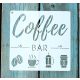 CAFFE mintás 15x15cm-es műanyag sablon  DIY stencil