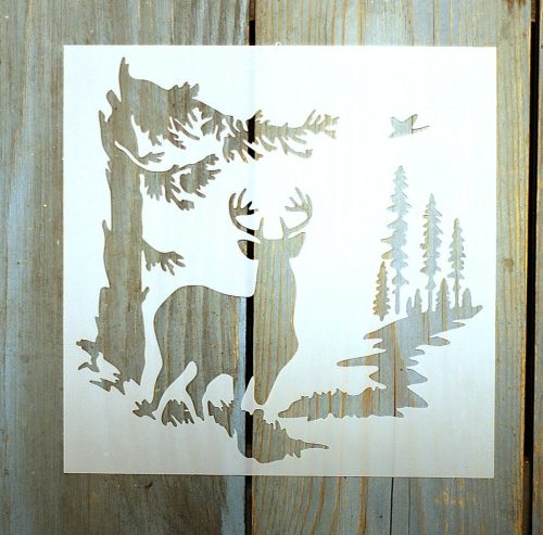 téli kép mintás,15x15cm es sablon festő stencil,  sablon  