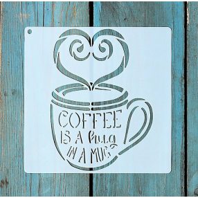  Caffe mintás 15x15cm es sablon stencil