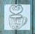  Caffe mintás 15x15cm es sablon stencil