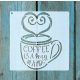  Caffe mintás 15x15cm es sablon stencil