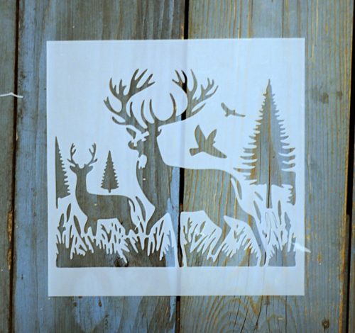 Karácsonyi mintàs 15x15-cm rétegző festő sablon műanyag DIY  stencil