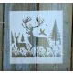 Karácsonyi mintàs 15x15-cm rétegző festő sablon műanyag DIY  stencil