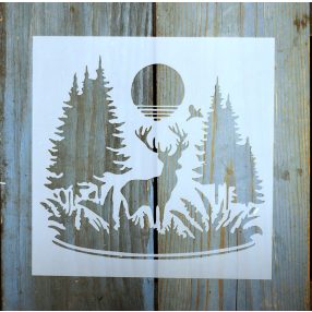 szarvasos karácsonyi 15x15cm es sablon DIY stencil