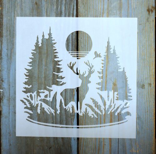 szarvasos karácsonyi 15x15cm es sablon DIY stencil