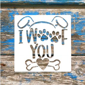 Kutya, Love, Dog 2 ,15x15cm es műanyag sablon DIY  stencil
