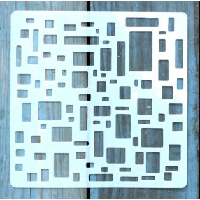   Geometria mintás15x15 cm-es DIY sablon műanyag festő stencil