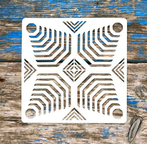 3D mintás 15x15cm-es sablon műanyag festő  stencil