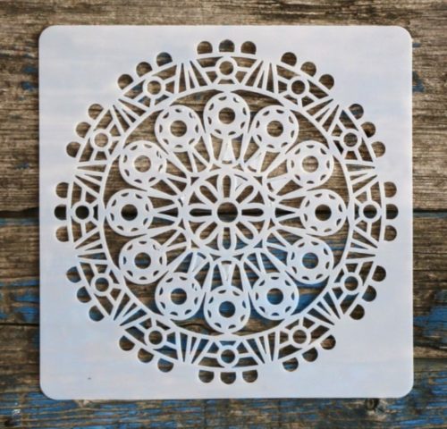 Mandala,15x15cm -es műanyag sablon DIY stencil