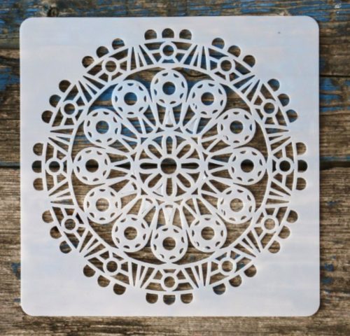 Mandala,15x15cm -es műanyag sablon DIY stencil