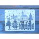 15x21 cm- es karácsonyi, téli mintás rétegző festő sablon stencil 