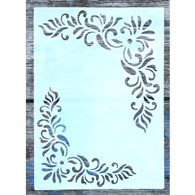   barokk sarok mintás 15x21 cm es műanyag festő sablon  DIY stencil