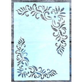   barokk sarok mintás 15x21 cm es műanyag festő sablon  DIY stencil