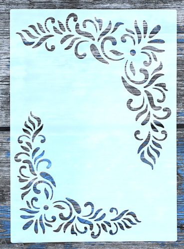 barokk sarok mintás 15x21 cm es műanyag festő sablon  DIY stencil