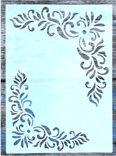 barokk sarok mintás 15x21 cm es műanyag festő sablon  DIY stencil