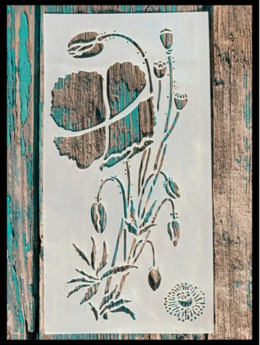 23x12-cm  pipacsos rétegző festő  sablon műanyag DIY  sablonstencil 