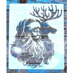   25x30 cm- es mikulás, szarvas mintás festő sablon műanyag DIY stencil 