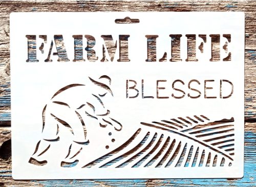 Farm Life 21x15cm-es műanyag  DIY festő stencilsablon