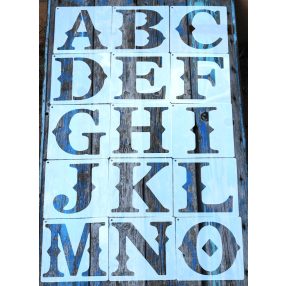   36 darabos  ABC műanyag betű- és szám sablon 15x15 cm-es DIY stencil 13 cm nagyságú feliratok készítéséhez 