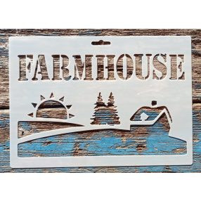 Farmhouse 21x15cm-es műanyag sablon  DIY festő  stencil 