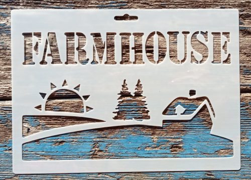 Farmhouse 21x15cm-es műanyag sablon  DIY festő  stencil 