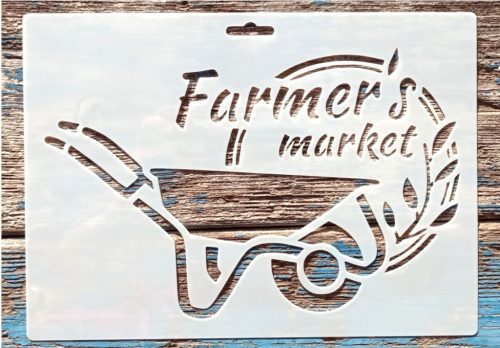 Farmers  market 21x15cm-es műanyag festő stencil DIY  sablon 