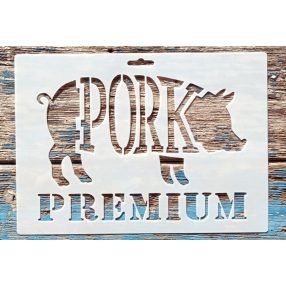   Pork Premium hentes 21x15 cm-es műanyag DIY stencil festő sablon 