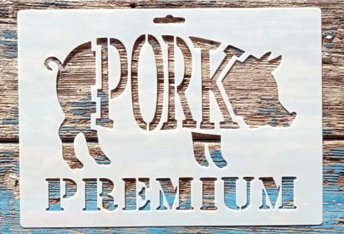 Pork Premium hentes 21x15 cm-es műanyag DIY stencil festő sablon 