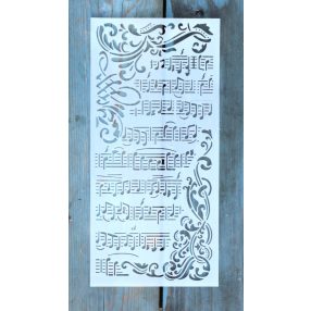   Hangjegy mintájú 12x25 cm- es rétegző festő sablon DIY stencil