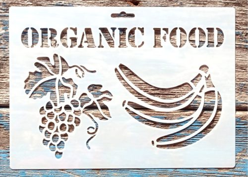 Organic food 21x15cm-es műanyag festő stencil DIY sablon
