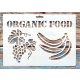 Organic food 21x15cm-es műanyag festő stencil DIY sablon