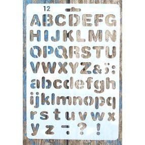 ABC műanyag betű sablon 18x26cm DIY festő  stencil 