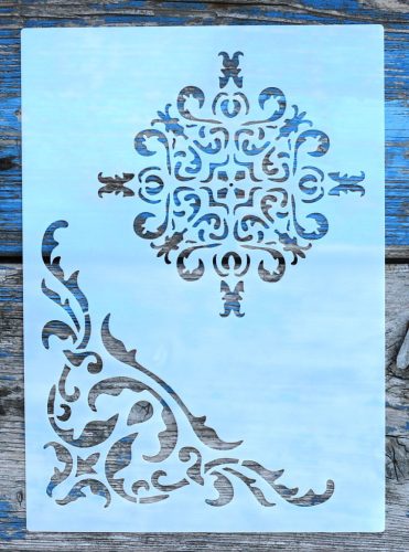 Barokk sarok mintás sablon  15x21 cm