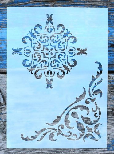 Barokk sarok mintás sablon  15x21 cm
