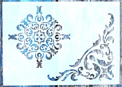 Barokk sarok mintás sablon  15x21 cm