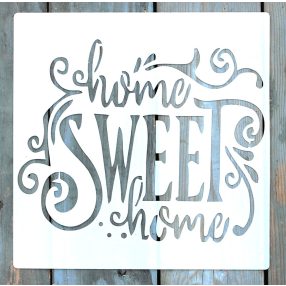   Home Sweet Home 23x23cm-es rétegző festő sablon  DIY stencil