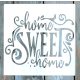Home Sweet Home 23x23cm-es rétegző festő sablon  DIY stencil