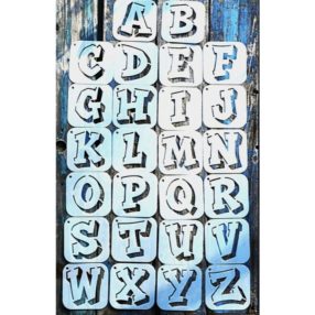   Nagy méretű 10x10 cm-es Graffiti ABC  Betű és Szám Sablon 36 db-os újra felhasználható DIY stencil