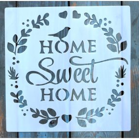   Home Sweet Home 23x23cm-es rétegző festő sablon  DIY stencil