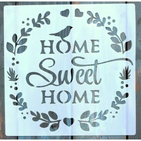 Home Sweet Home 23x23cm-es festő sablon  DIY stencil