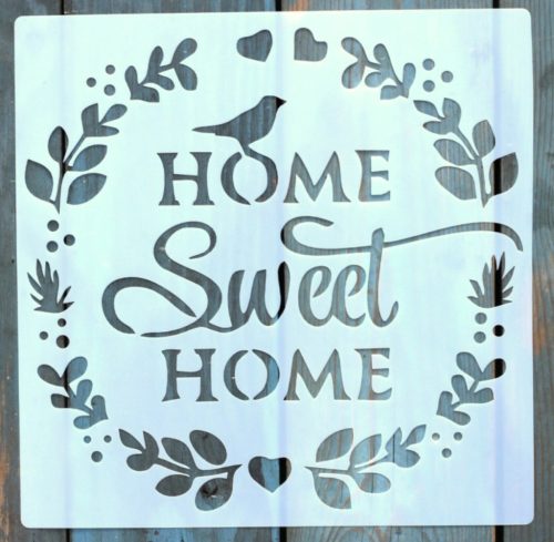 Home Sweet Home 23x23cm-es festő sablon  DIY stencil
