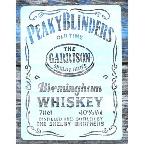   Vintage angol whiskey mintás  festő sablon  15x20 cm-es DIY stencil
