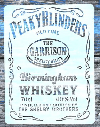 Vintage angol whiskey mintás  festő sablon  15x20 cm-es DIY stencil