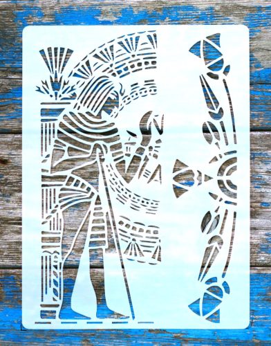 Egyiptom mintás rétegző  festő sablon  21x28cm DIY stencil