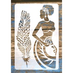   Afrika mintás rétegző festő stencil  20x30cm-es műanyag sablon