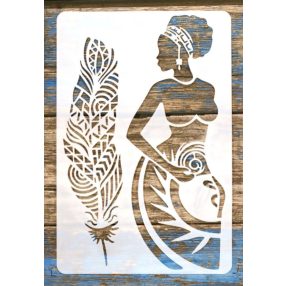 Afrika mintás  festő stencil  20x30cm-es műanyag sablon