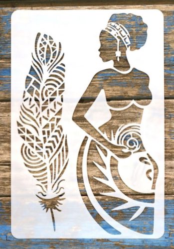 Afrika mintás  festő stencil  20x30cm-es műanyag sablon